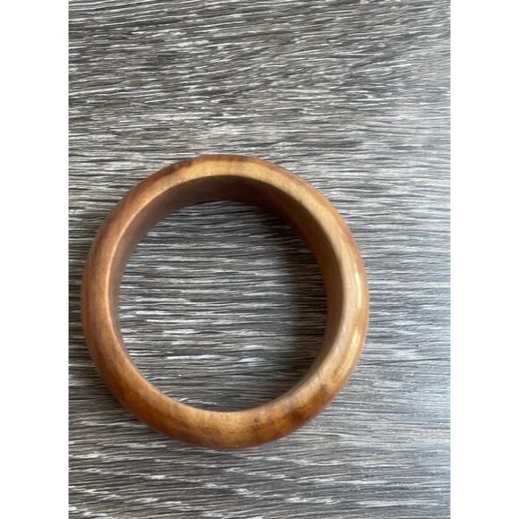Vintage Wood & Groovy Acrylic Bangle Bracelets Wavy Stacking Thick Chunky Sz 8” - Picture 7 of 14